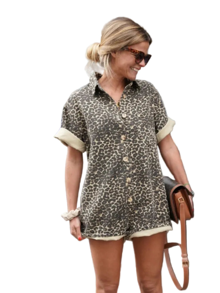Combishort Femme Imprimé Léopard-Gigié