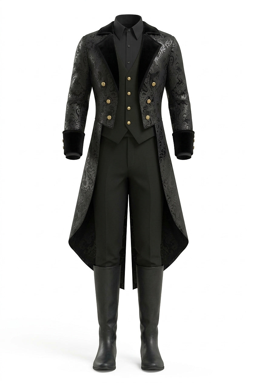 Costume d'Halloween queue-de-pie style victorien pour homme 1