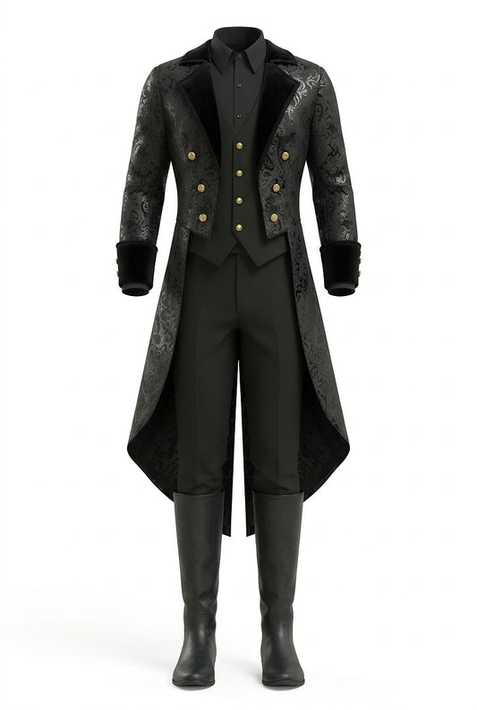 Costume d'Halloween queue-de-pie style victorien pour homme 1
