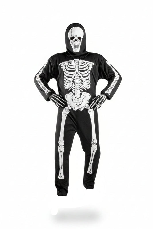 Costume d'Halloween squelette unisexe avec masque 1