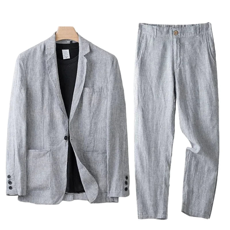 Costume homme deux pièces avec veste simple boutonnage et pantalon droit-Sets for Men-Gigié