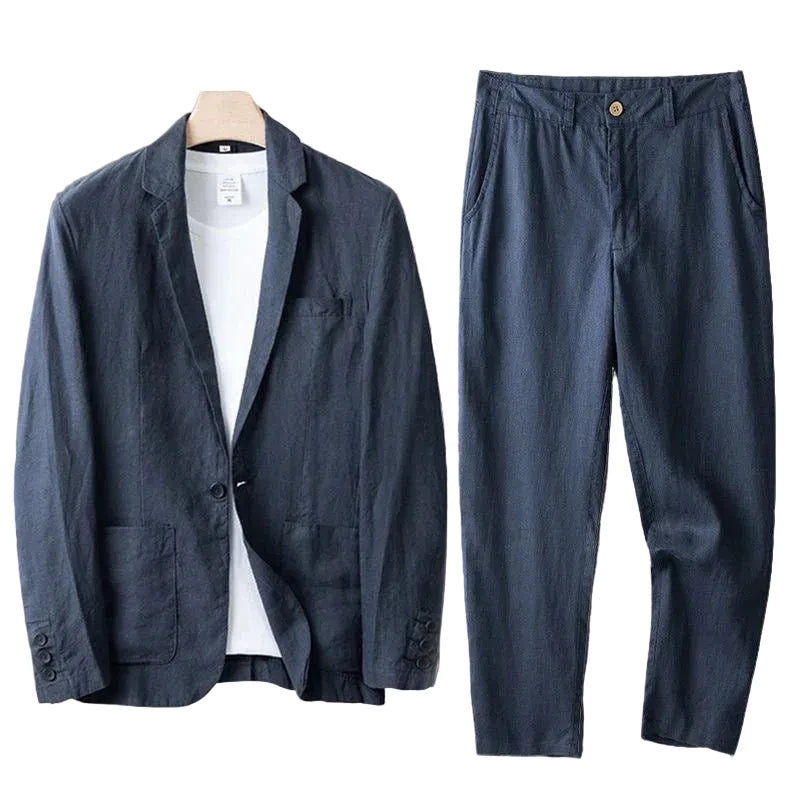 Costume homme deux pièces avec veste simple boutonnage et pantalon droit-Sets for Men-Gigié