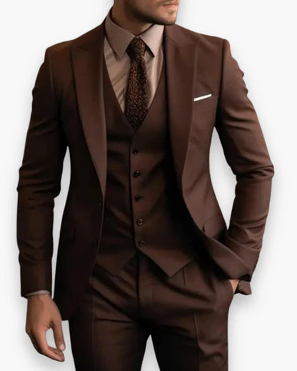 Costume Homme 3 Pièces Coupe Ajustée (Veste + Gilet + Pantalon)-Gigié