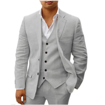 Costume homme trois pièces avec veste simple boutonnage et gilet-Suit Man-Gigié