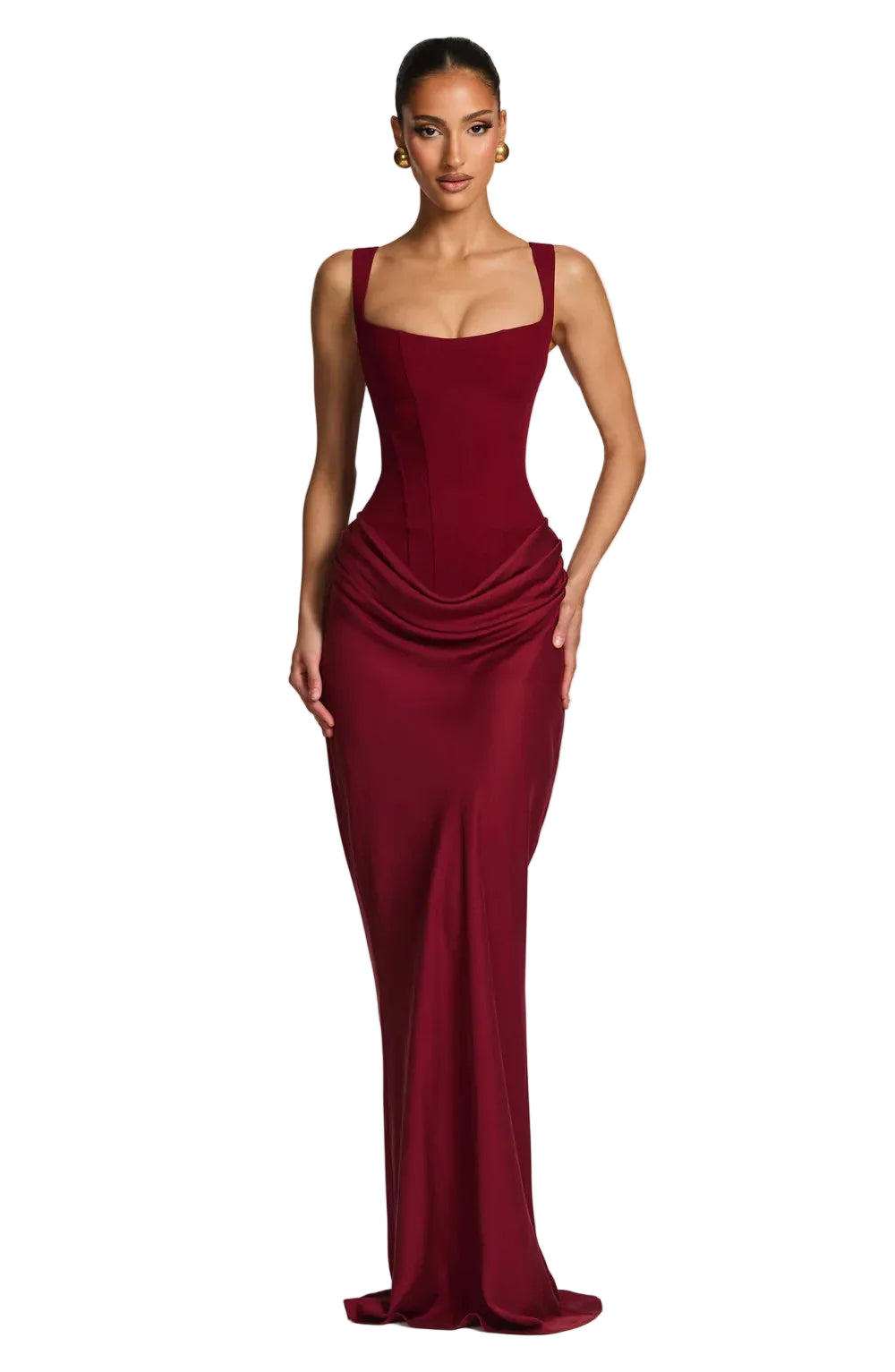 Robe Maxi à Encolure Carrée pour femme