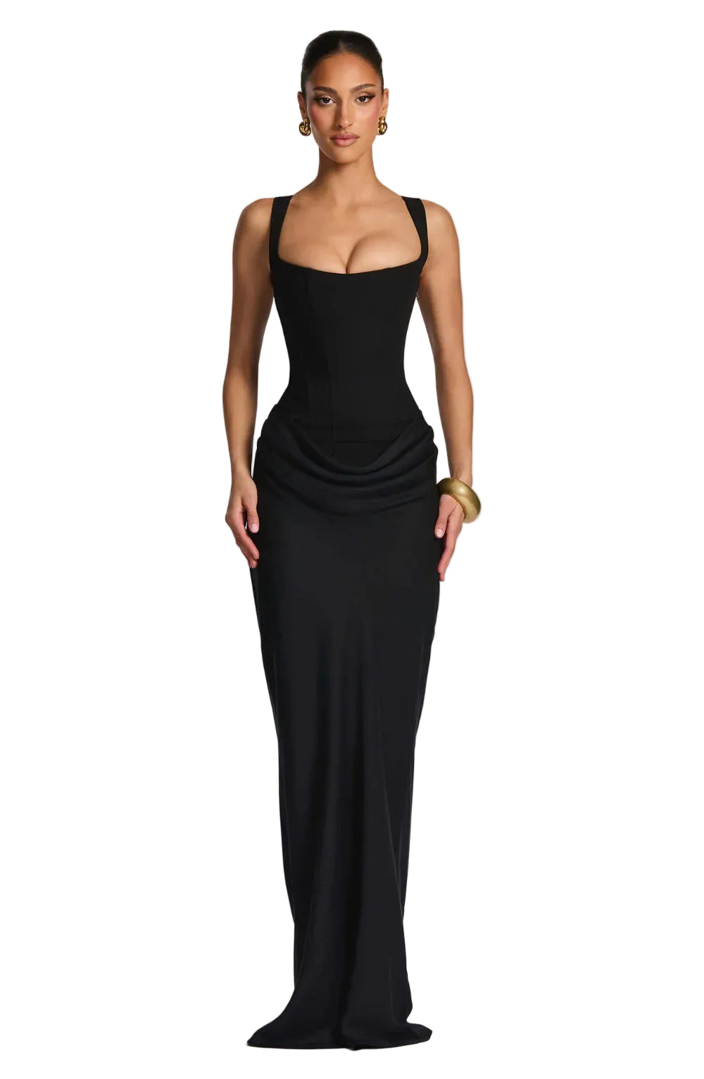 Robe Maxi à Encolure Carrée pour femme