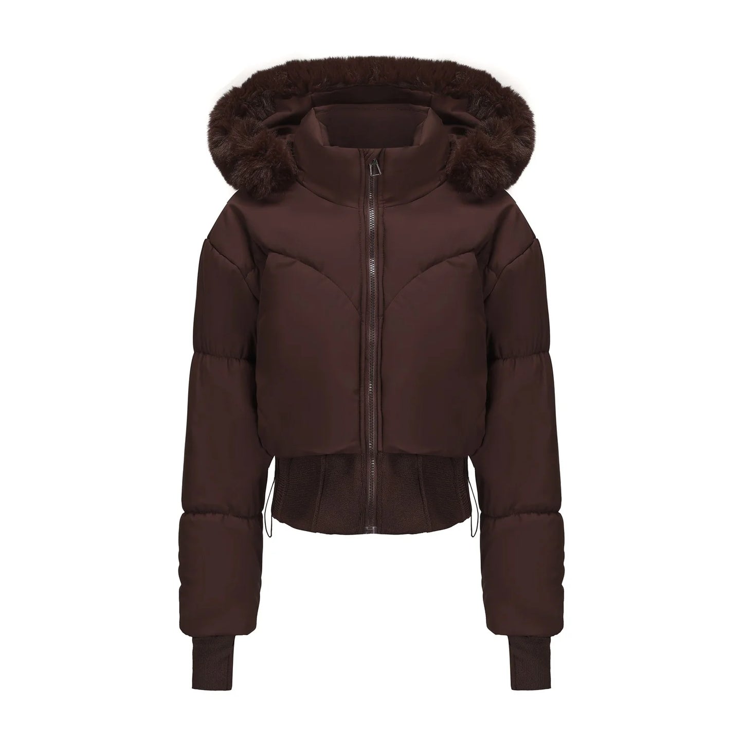 Doudoune Femme Courte À Capuche Amovible-Gigié