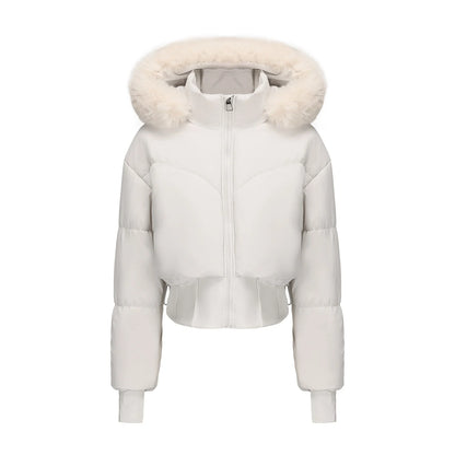 Doudoune Femme Courte À Capuche Amovible-Gigié