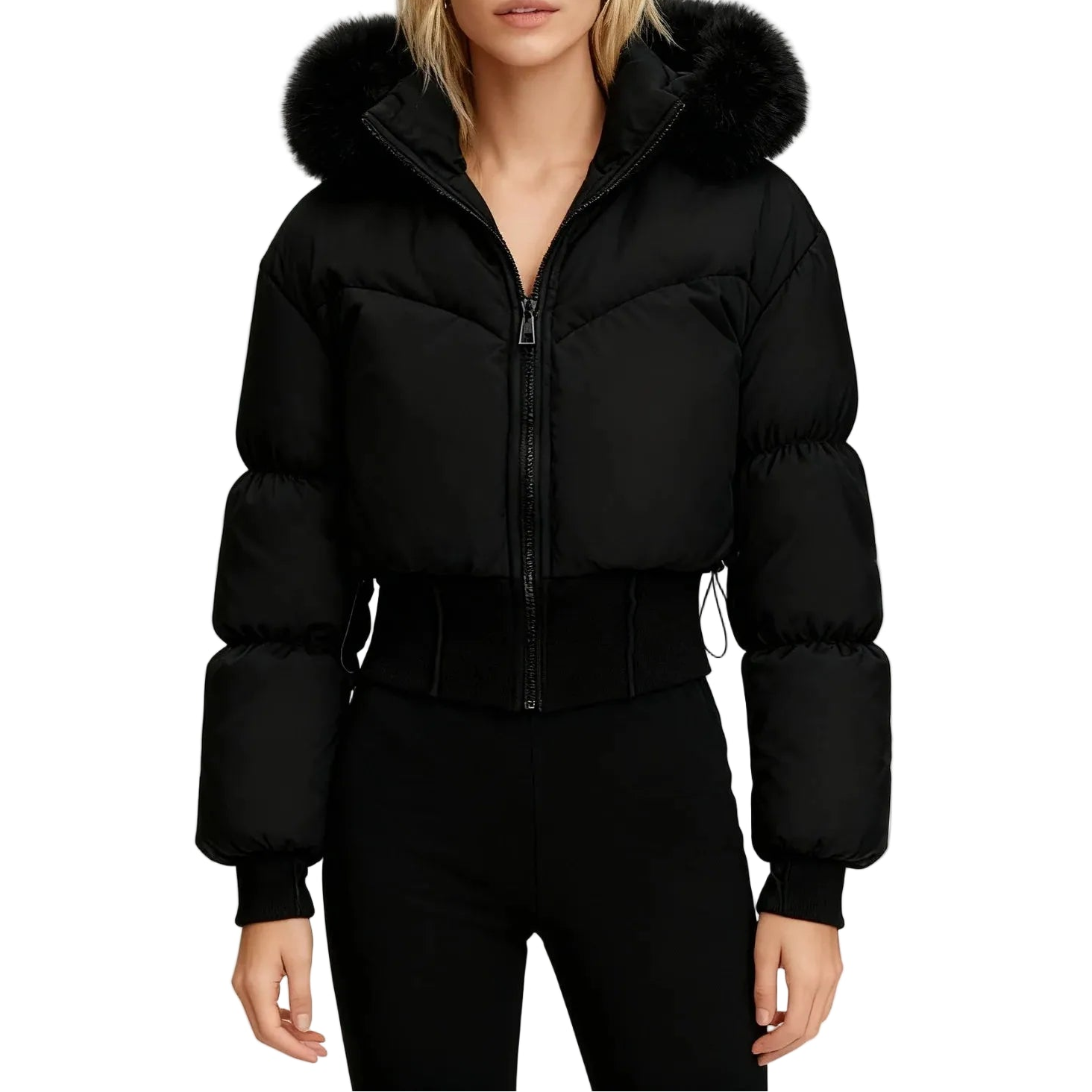 Doudoune Femme Courte À Capuche Amovible-Gigié