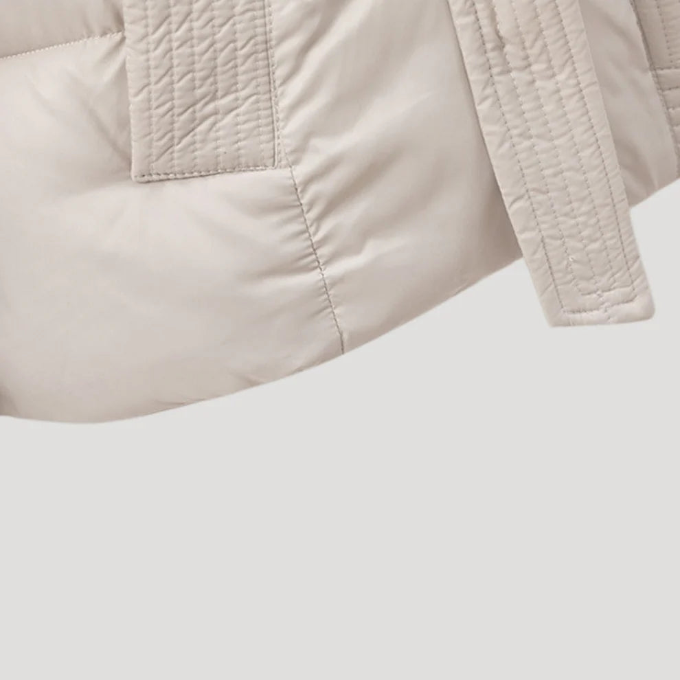 Doudoune Femme Hiver Ceinturée À Capuche-Gigié