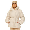 Doudoune pour femme avec ceinture et col montant 1