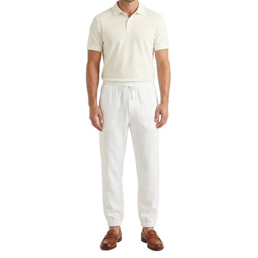 Homme Pantalon à Taille Élastique avec Cordon de Serrage