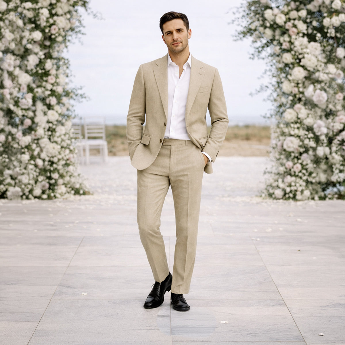 Homme Costume Deux Pièces avec Veste et Pantalon