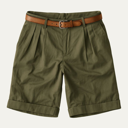 Short Homme avec Plis et Ceinture