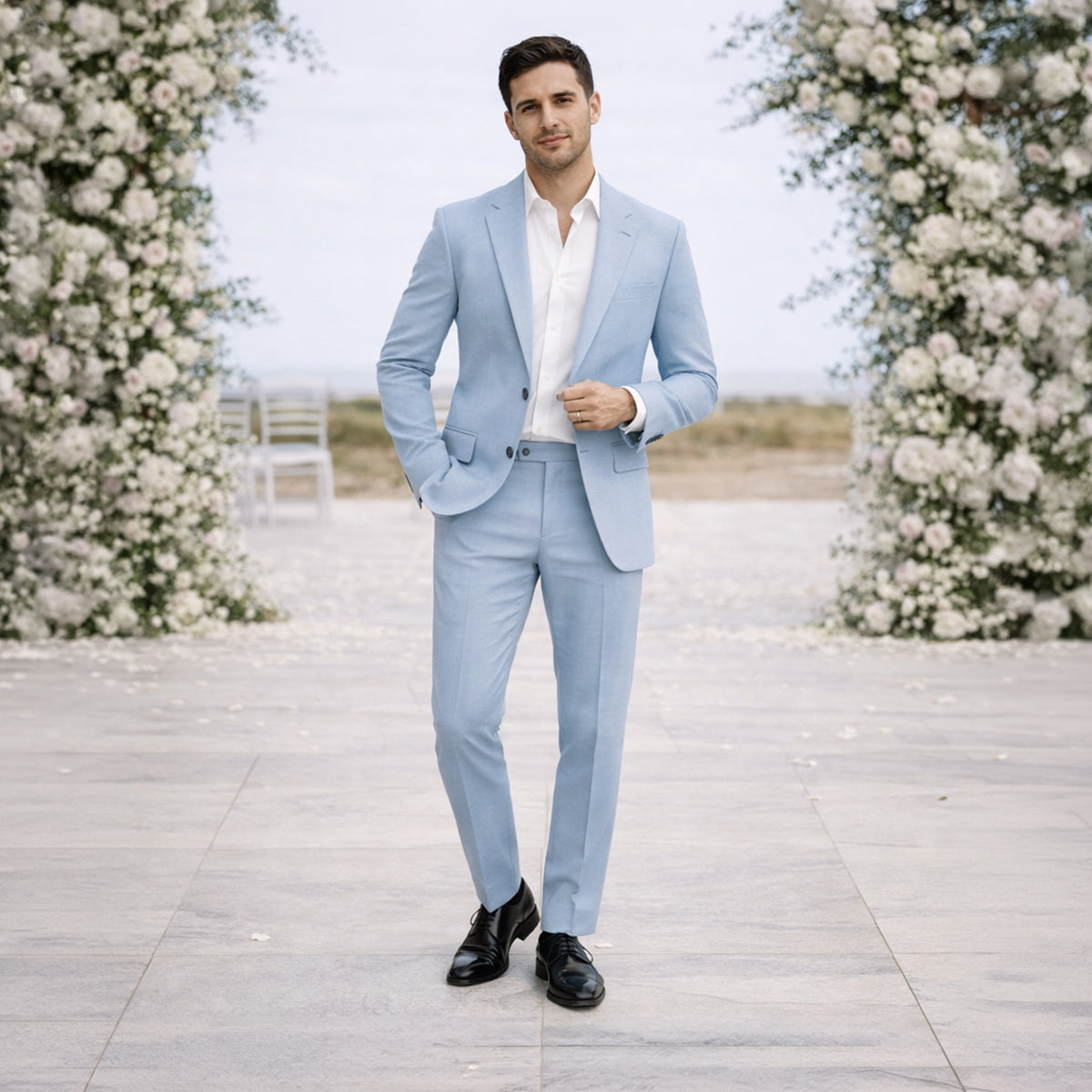 Homme Costume Deux Pièces avec Veste et Pantalon