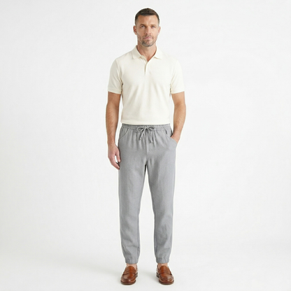Homme Pantalon à Taille Élastique avec Cordon de Serrage