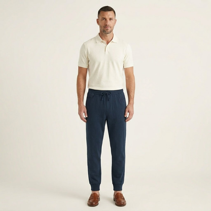 Homme Pantalon à Taille Élastique avec Cordon de Serrage