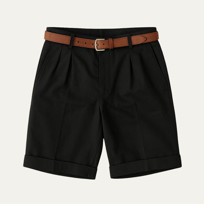 Short Homme avec Plis et Ceinture