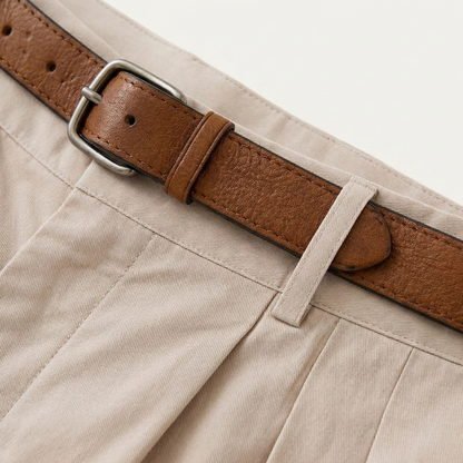 Short Homme avec Plis et Ceinture