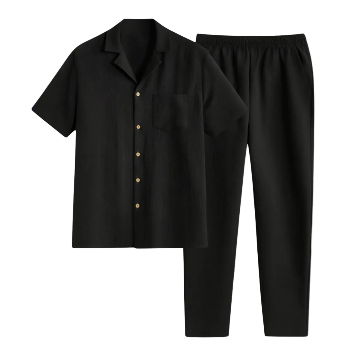 Homme Ensemble Chemise à Manches Courtes et Pantalon
