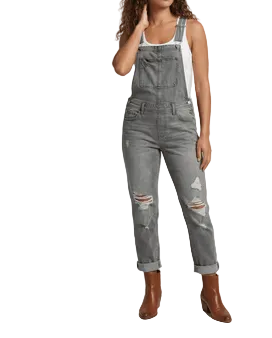 Salopette en denim pour femme avec poche poitrine et bretelles réglables