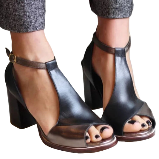 Chaussures pour femme avec avant ouvert et bride en T