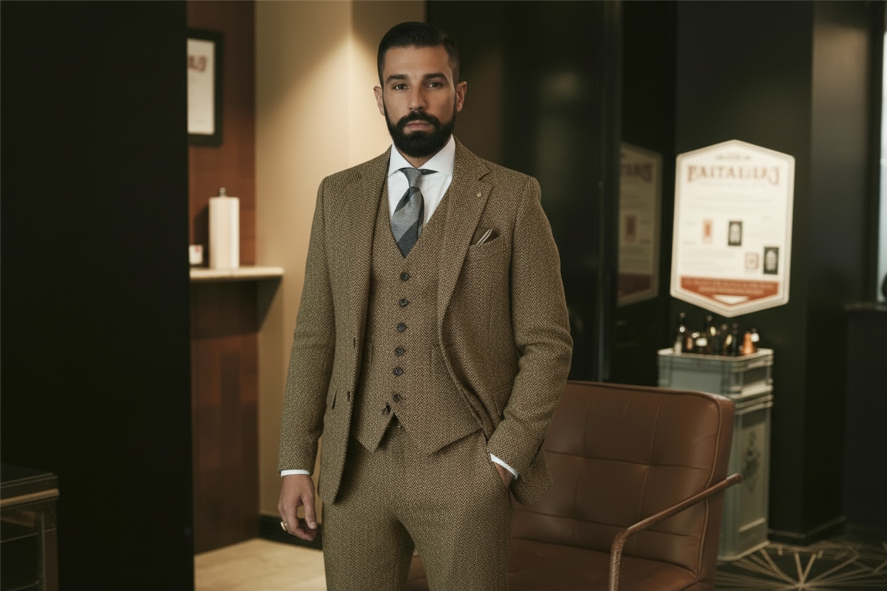 Ensemble de costume pour homme avec veste, gilet et pantalon-Suit Man-Gigié
