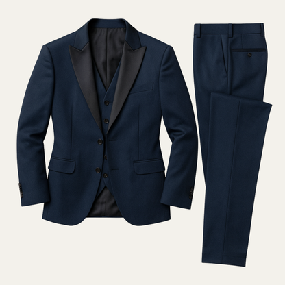 Ensemble de costume pour homme avec veste, gilet et pantalon à revers-Suit Man-Gigié