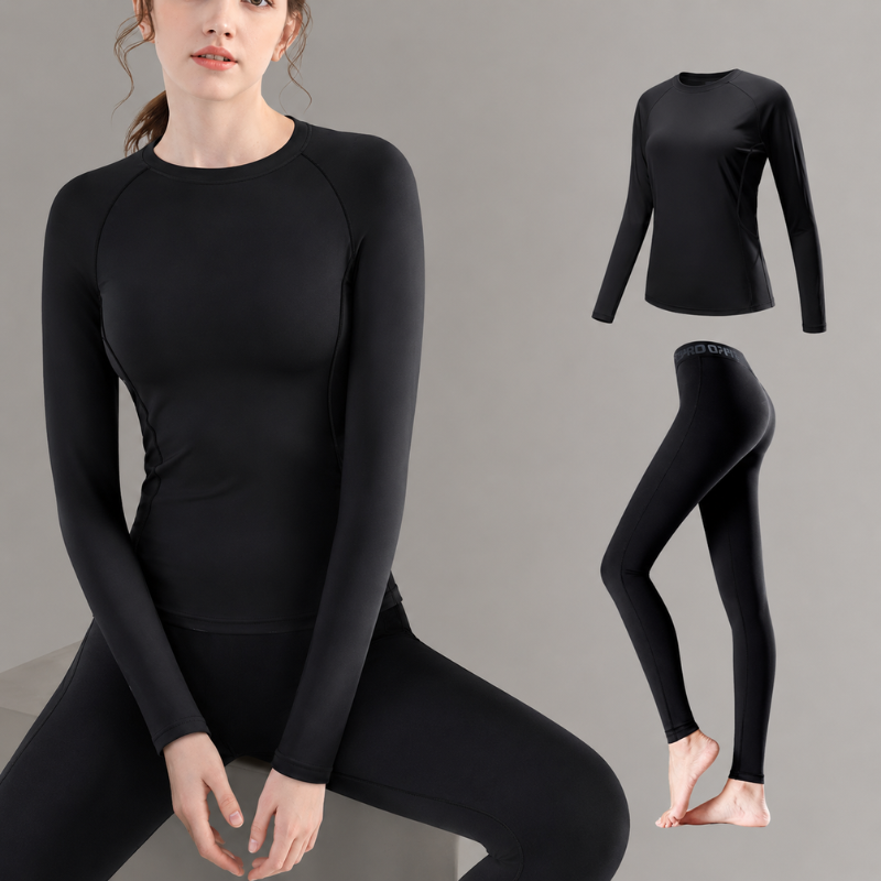 Ensemble de couche de base à manches longues pour femme 3