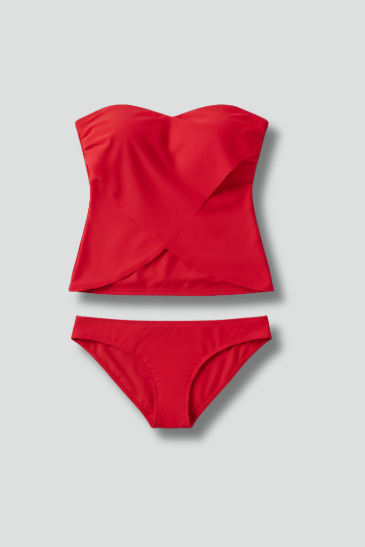 Ensemble de maillot de bain femme avec haut sans bretelles et bas assorti-Women swimwear-Gigié