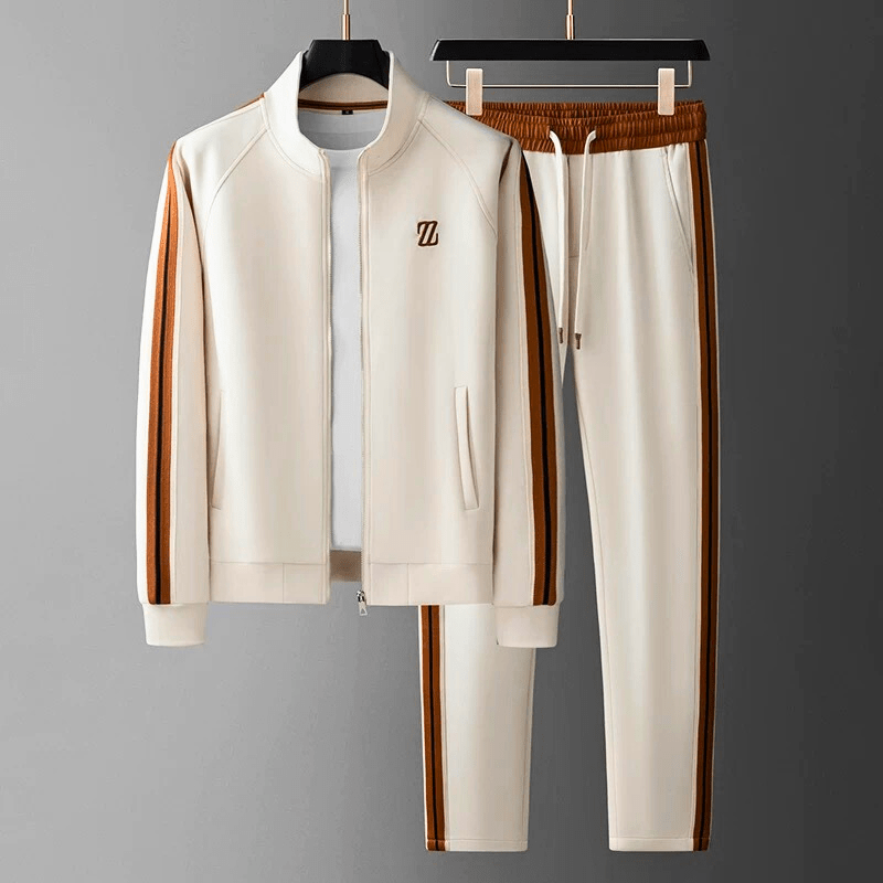 Ensemble de survêtement deux pièces pour homme avec veste zippée et pantalon à cordon-Sets for Men-Gigié