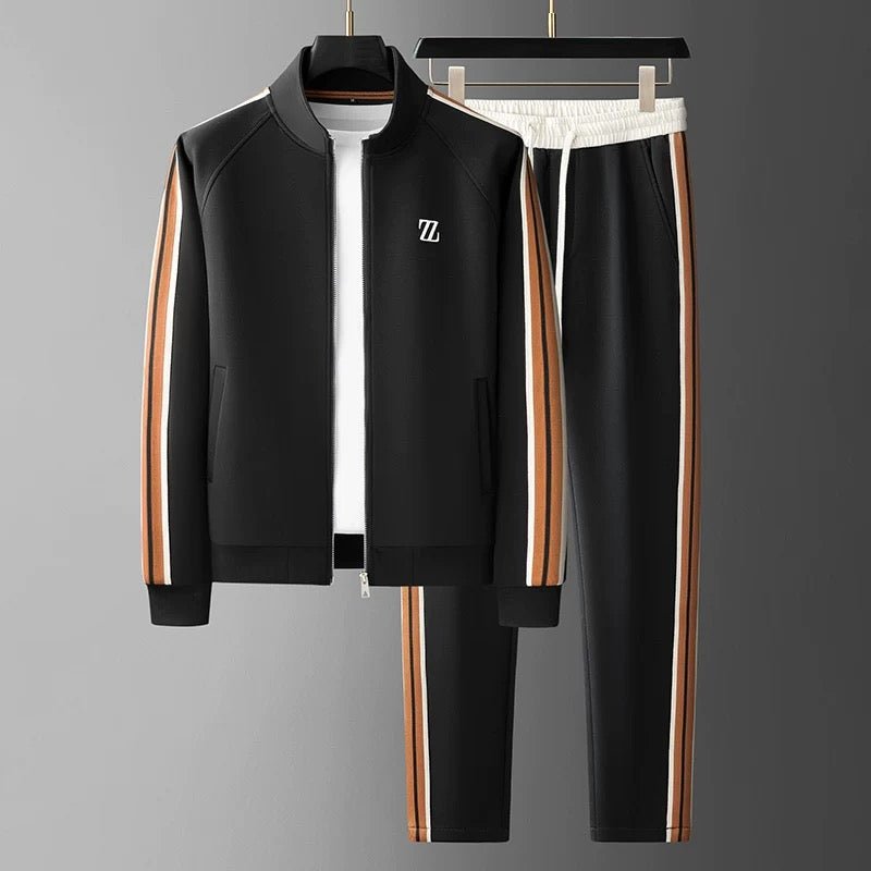 Ensemble de survêtement deux pièces pour homme avec veste zippée et pantalon à cordon-Sets for Men-Gigié