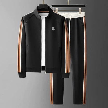 Ensemble de survêtement deux pièces pour homme avec veste zippée et pantalon à cordon-Sets for Men-Gigié