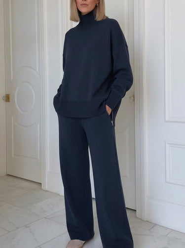 Ensemble deux pièces en maille à col montant pour femme 2