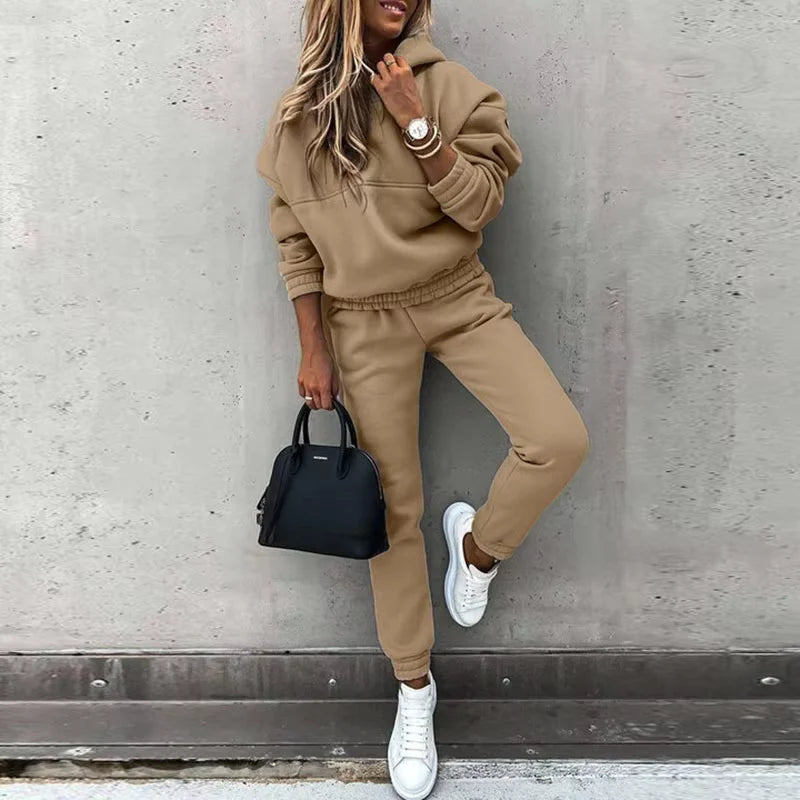 Ensemble Jogging Femme Hiver 2 Pièces Capuche & Pantalon Confort-Gigié