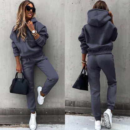 Ensemble Jogging Femme Hiver 2 Pièces Capuche & Pantalon Confort-Gigié
