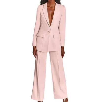 Ensemble femme avec blazer long et pantalon large-Sets for women-Gigié