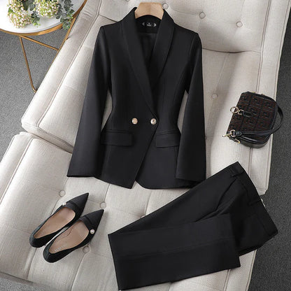 Tailleur Femme Blazer Cintré Pantalon Droit-Gigié