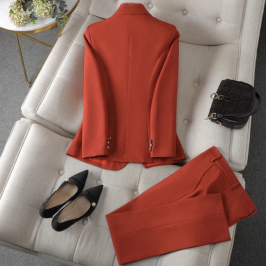 Tailleur Femme Blazer Cintré Pantalon Droit-Gigié
