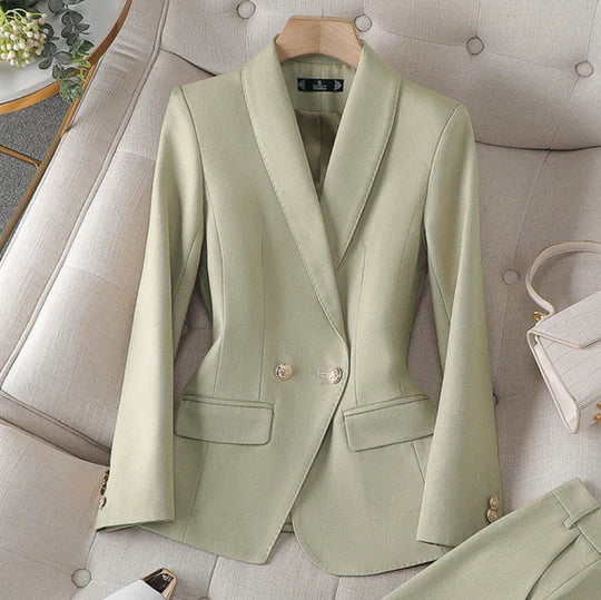 Tailleur Femme Blazer Cintré Pantalon Droit-Gigié