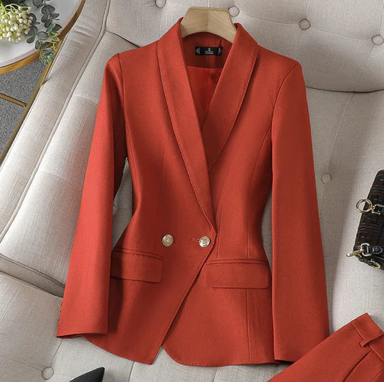 Tailleur Femme Blazer Cintré Pantalon Droit-Gigié