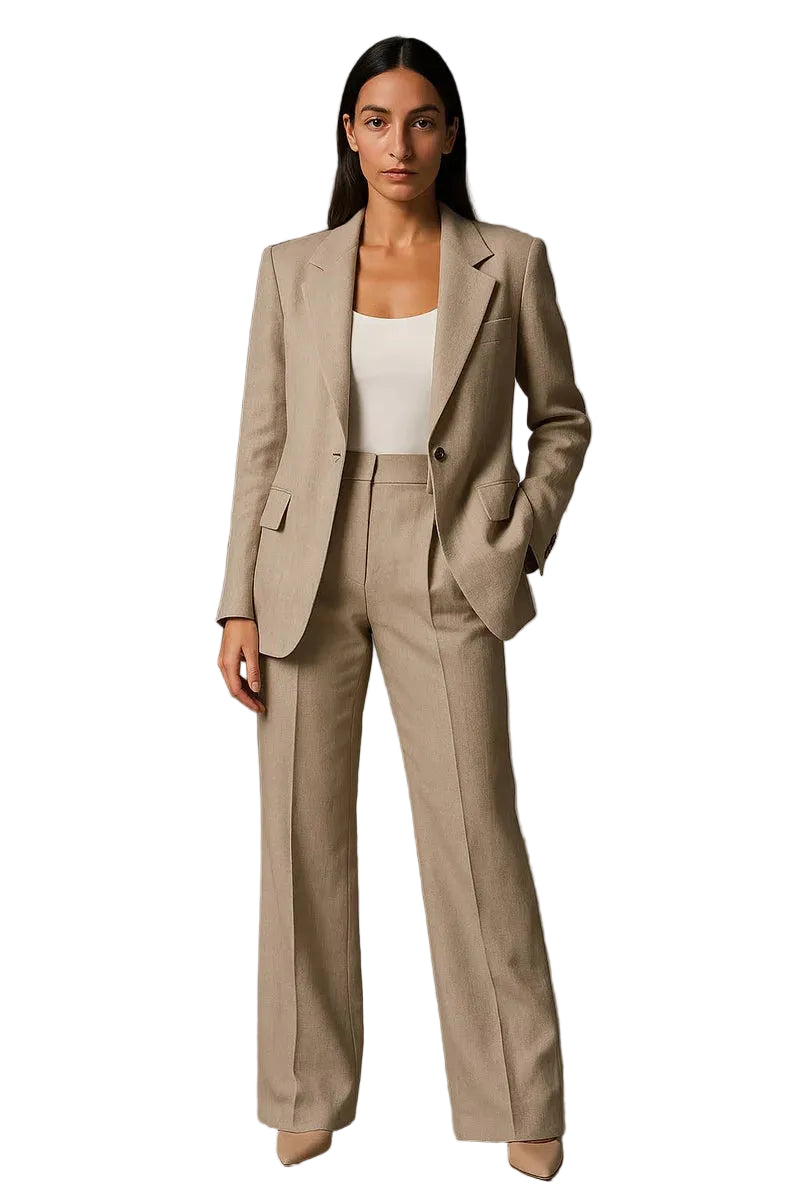 Ensemble femme deux pièces avec blazer et pantalon large-Sets for women-Gigié