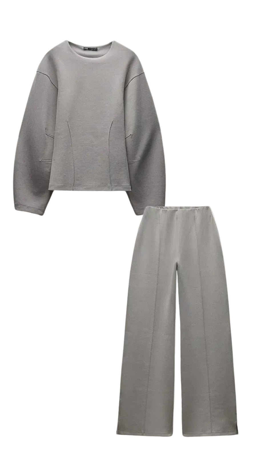 Ensemble femme deux pièces avec haut à manches longues et pantalon large-Sets for women-Gigié