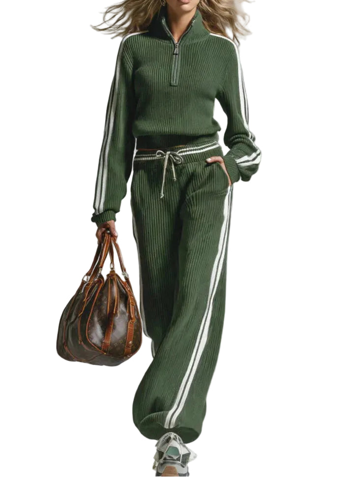 Ensemble femme deux pièces en maille côtelée-Sets for women-Gigié