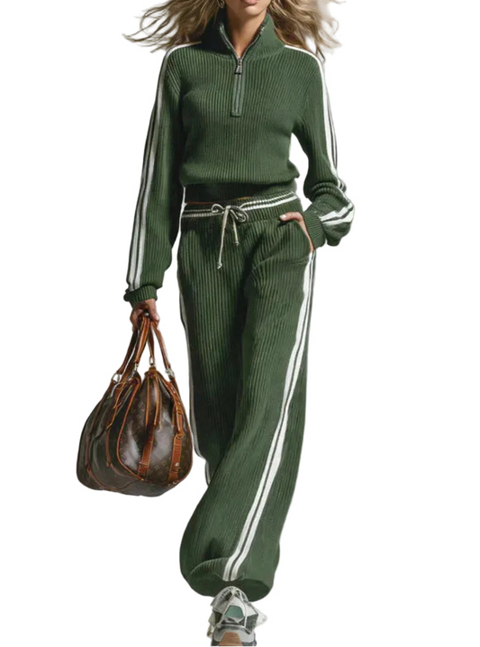 Ensemble femme deux pièces en maille côtelée-Sets for women-Gigié