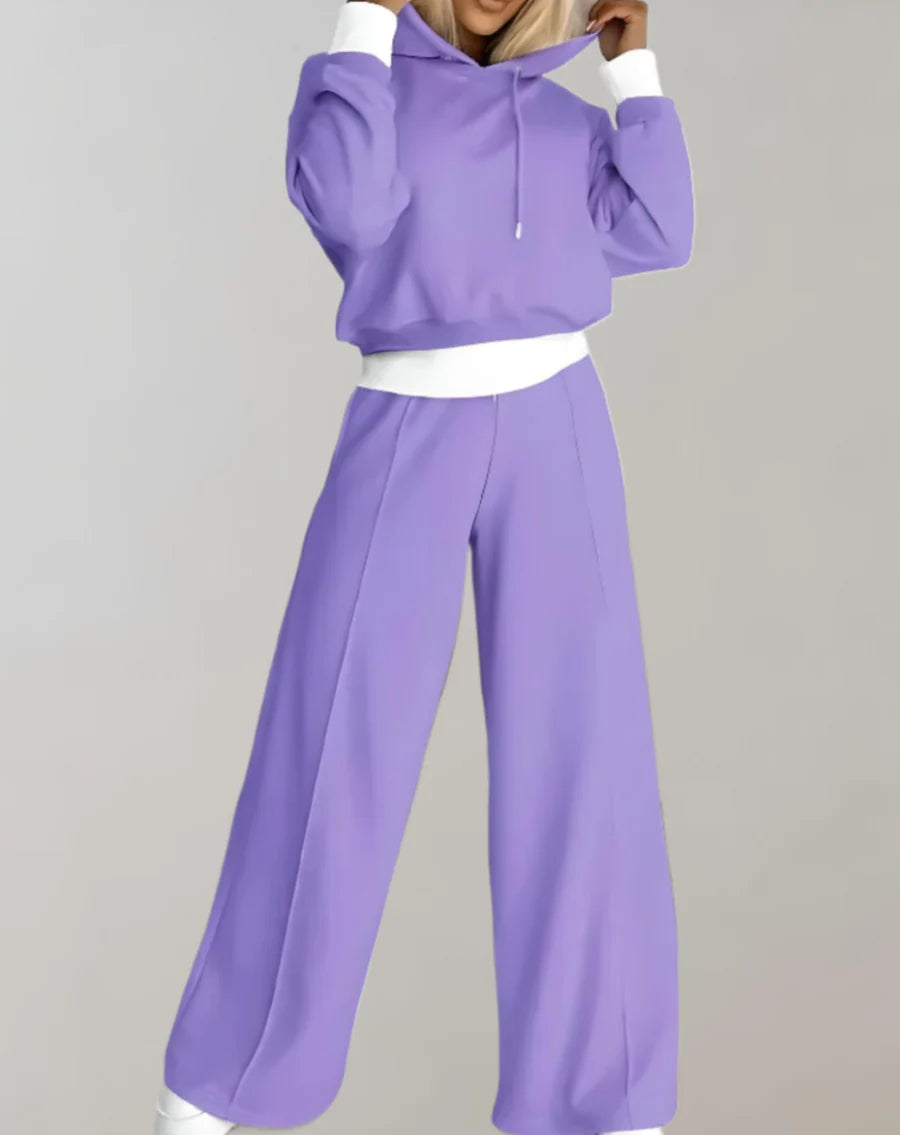 Ensemble Détente Femme Hoodie Et Pantalon Large-Gigié
