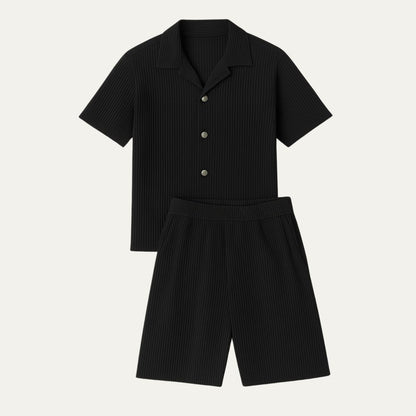 Ensemble homme avec chemise à manches courtes et short texturé-Sets for Men-Gigié