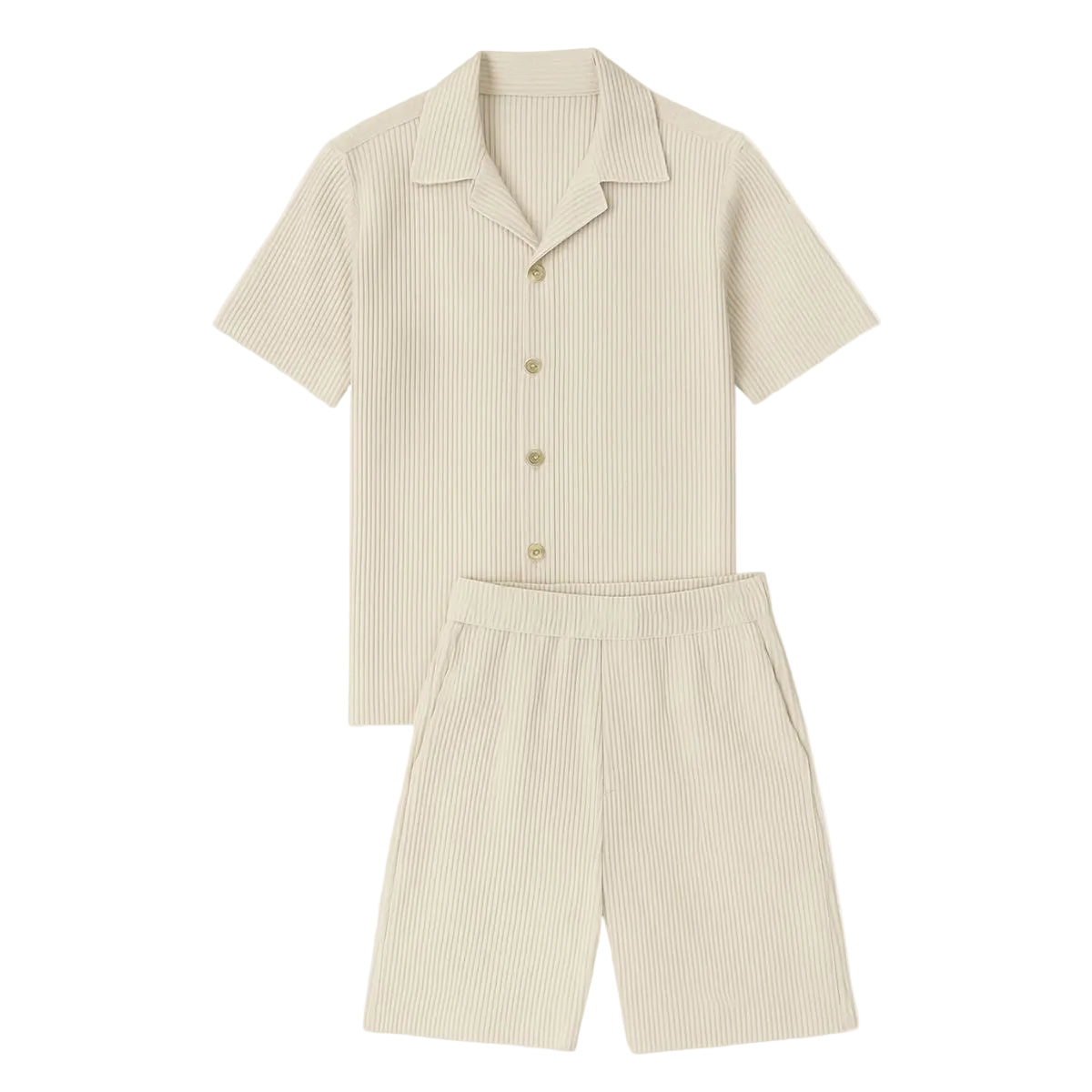 Ensemble homme avec chemise à manches courtes et short texturé-Sets for Men-Gigié