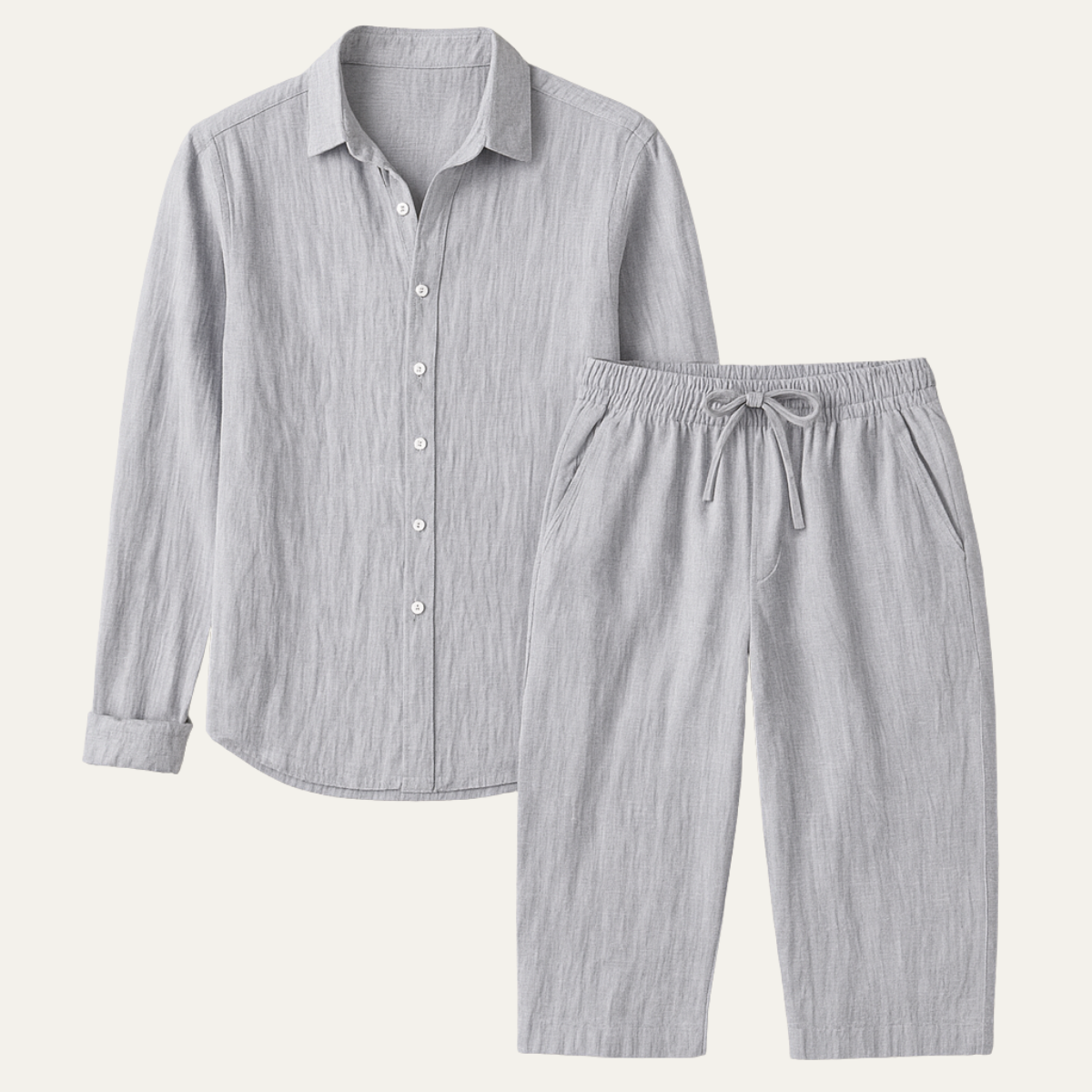 Ensemble homme avec chemise à manches longues et pantalon à cordon-Sets for Men-Gigié