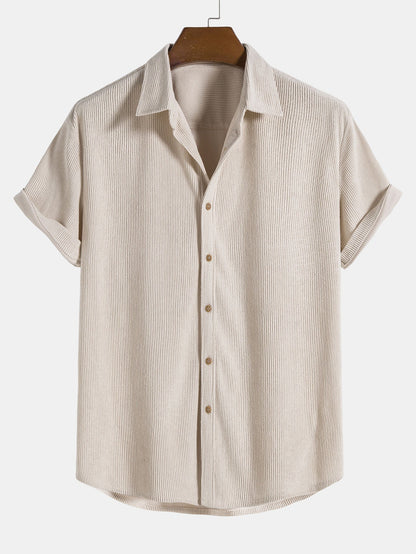 Ensemble Homme Deux Pièces Chemise à Manches Courtes avec Boutons et Short à Taille Élastique-Sets for Men-Gigié